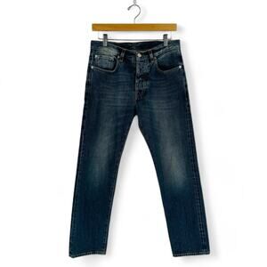 Fortela Italian Made Straight Leg Jeans Button-Fly Vintage Wash Denim Size W25